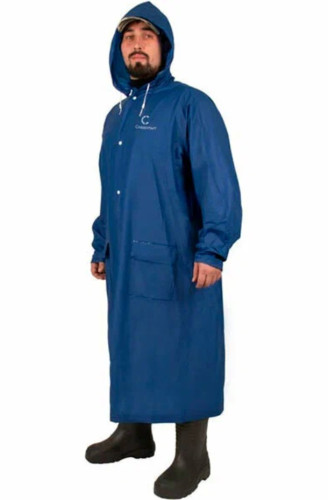 Плащ-дождевик Следопыт плотный PVC 76х130см на кнопках с капюшоном синий