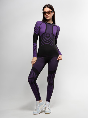 Комплект термобелья X-Line Sport женский черный с фиолетовым NEW в Иркутске