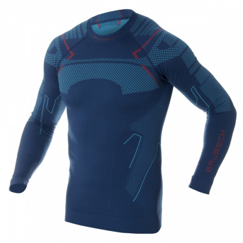 Футболка Brubeck Thermo Nilit Heat черный/голубой мужская в Иркутске