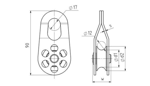  Блок-ролик Вертикаль дюраль с подшипником в Иркутске  