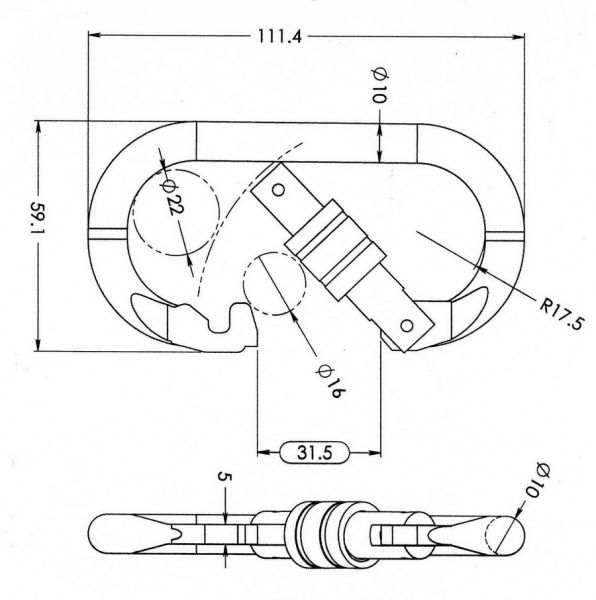  Карабин Вертикаль овал сталь ver 0208 в Иркутске  
