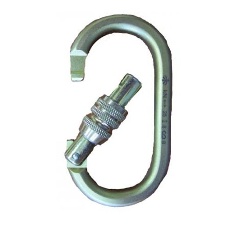  Карабин Вертикаль овал стальной Люкс с муфтой (кейлок) в Иркутске  