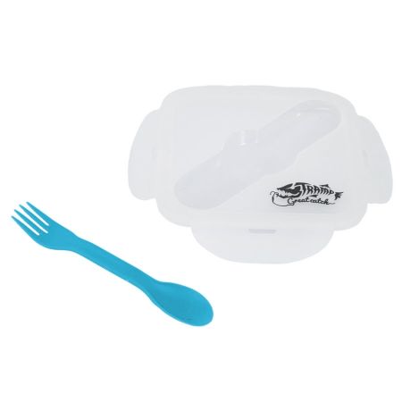 Контейнер Tramp силиконовый с ловилкой 1000мл.TRC-145 аквамарин