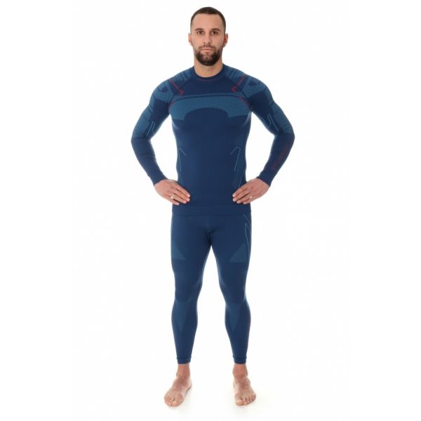 Футболка Brubeck Thermo Nilit Heat черный/голубой мужская в Иркутске