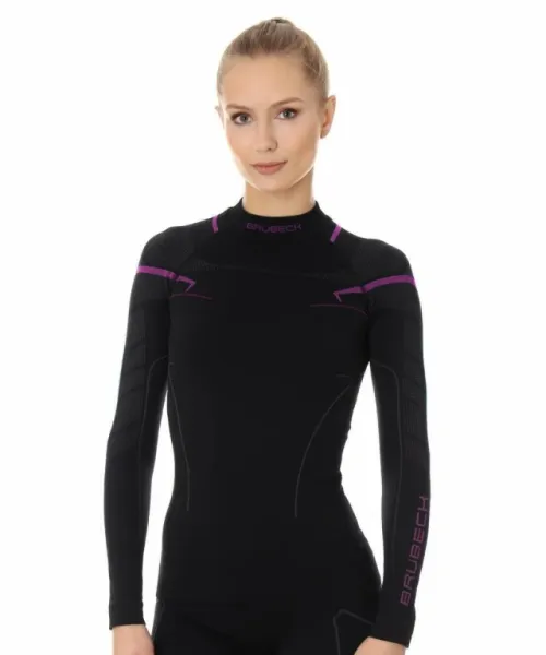 Футболка Brubeck Thermo Nilit Heat черный/розовый женская в Иркутске