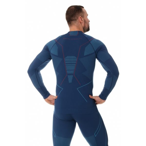 Футболка Brubeck Thermo Nilit Heat черный/голубой мужская в Иркутске