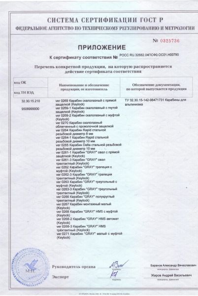  Карабин Вертикаль «GRAY» трапеция с муфтой (Keylock) в Иркутске  