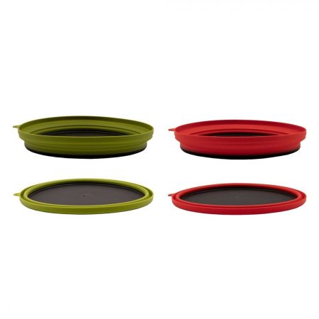 Тарелка Tramp силиконовая с пласт.дном 25,5*25,5*3,5 олива