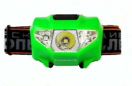 Фонарь Следопыт-Кварк,налоб.1 COB+2 LED,3хААА