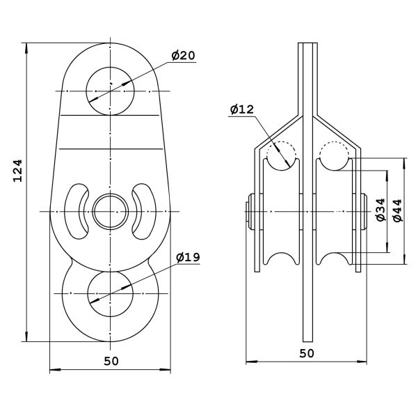  Блок-ролик Орион-Альп двойной сталь с подшипником в Иркутске  