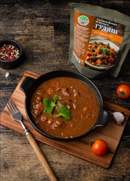 Консервы мясорастительные стерилизованные рубленые "Гуляш из говядины"