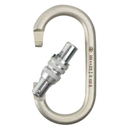  Карабин Вертикаль овал стальной Люкс с муфтой (кейлок) в Иркутске  